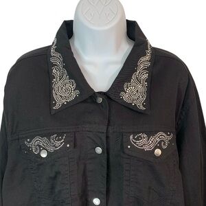 COLOR CREATIONS Western Bling 100% Cotton Trucker Jacket Sz 3X